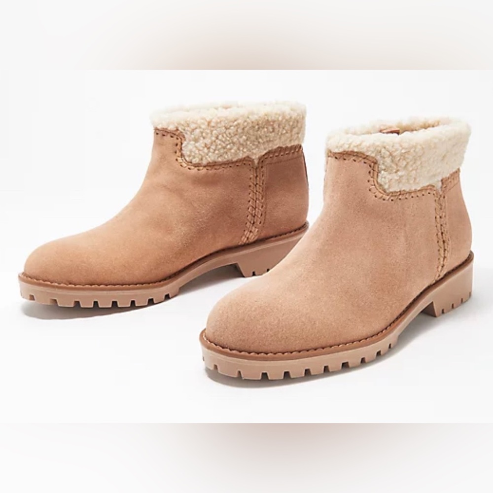 Jack Rogers Suede Sherpa Bootie - Sophie